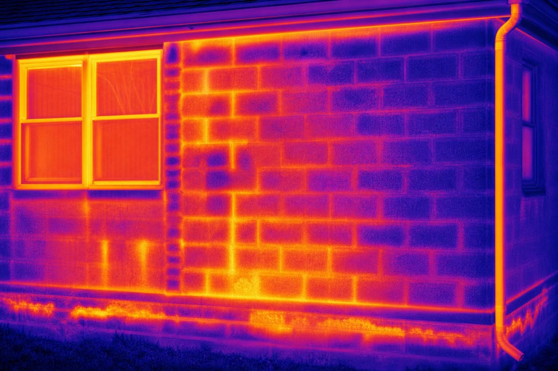 Beispiel: Wärmebildaufnahme einer Aussenwand